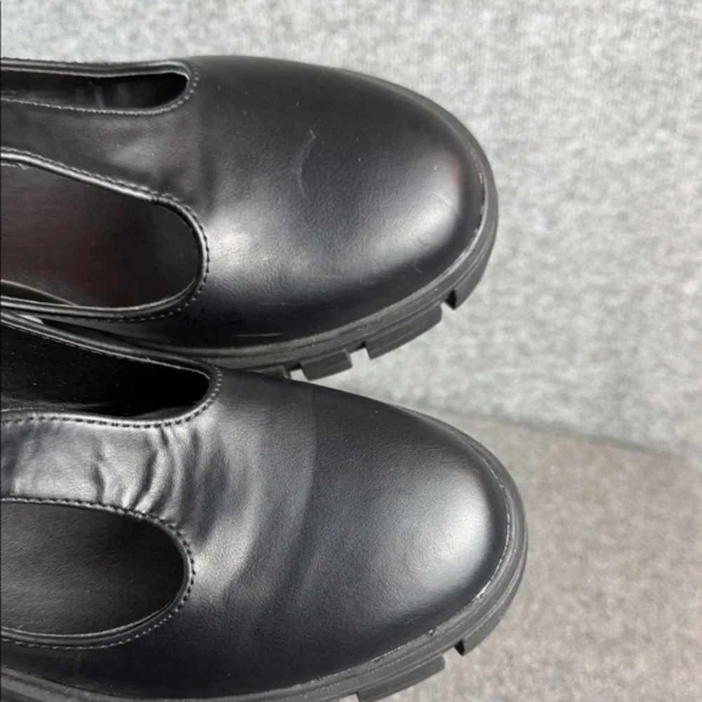 Steve Madden Girl Black Chunky Platform Mary‎ Jane Shoes Size 7.5